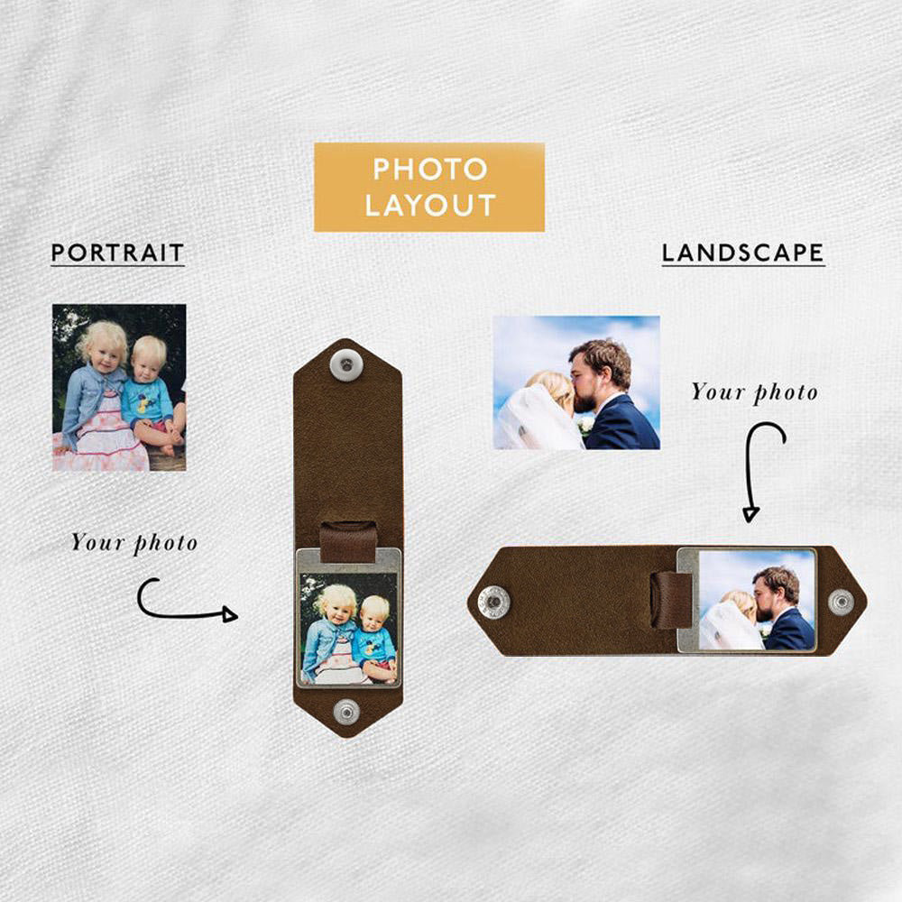 Birthday Gifts Custom Engraved  Photo Keychain Personalized Photo Keyring Gift With Leather Case Gift for Couple