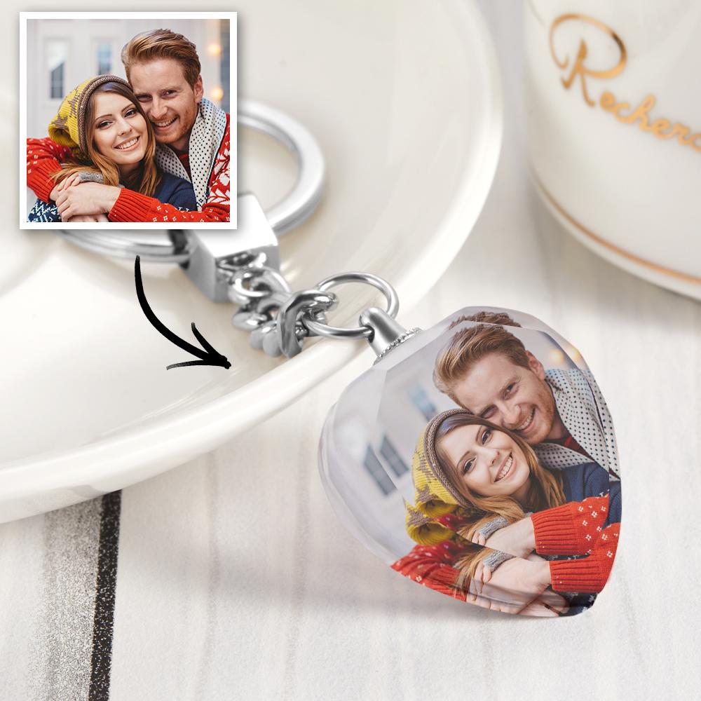 Love Gifts Photo Keyring Custom Photo Keychain Crystal Heart Keychain - Hot Sale
