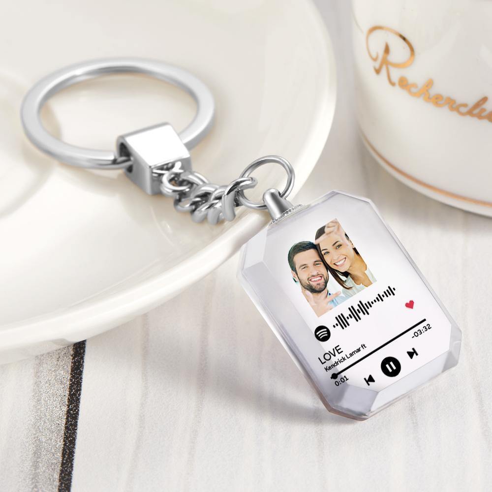Father's Day Gift - Custom Spotify Code Crystal Keychain | Photo Keychain Personalized Gift - myspotifyplaque