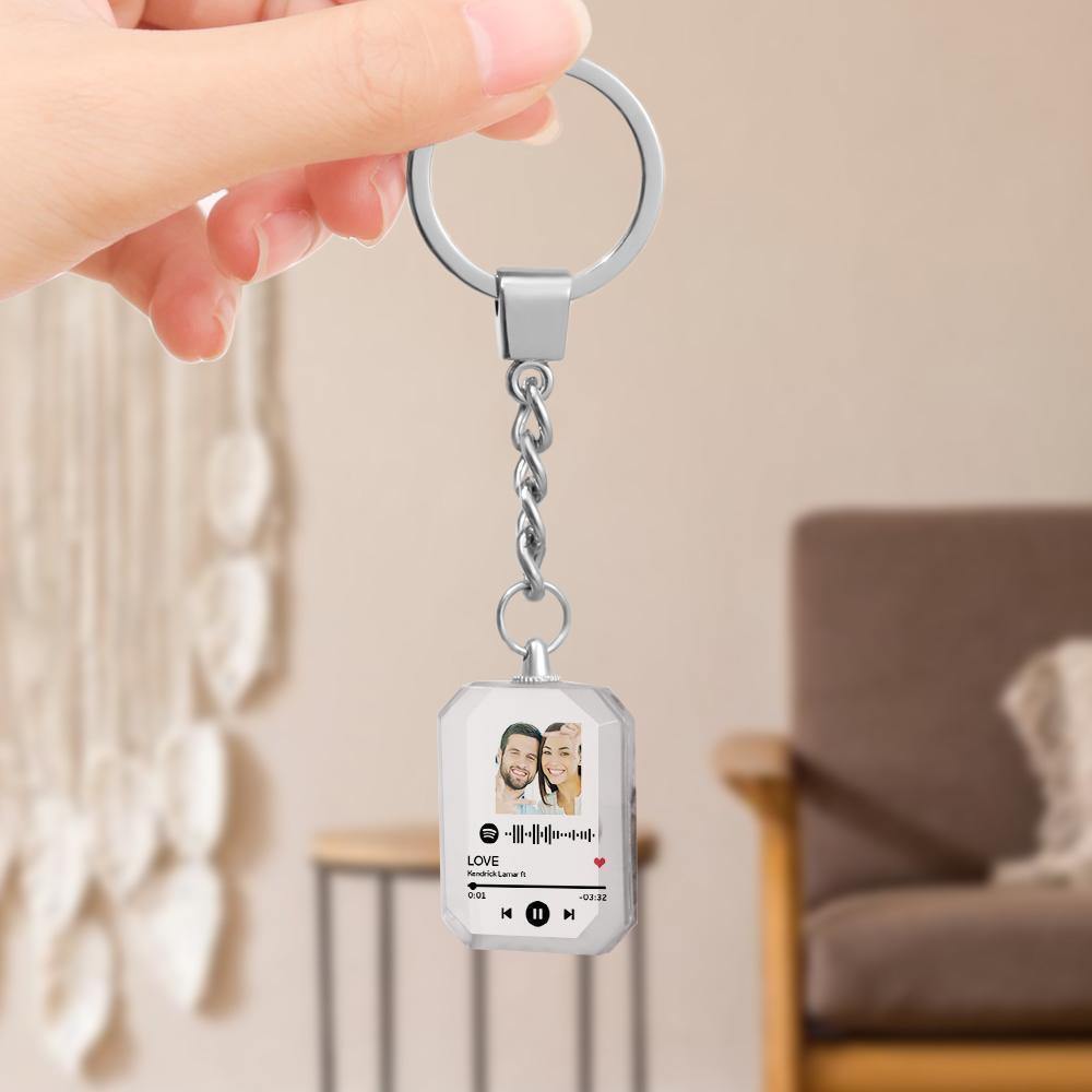 Father's Day Gift - Custom Spotify Code Crystal Keychain | Photo Keychain Personalized Gift - myspotifyplaque