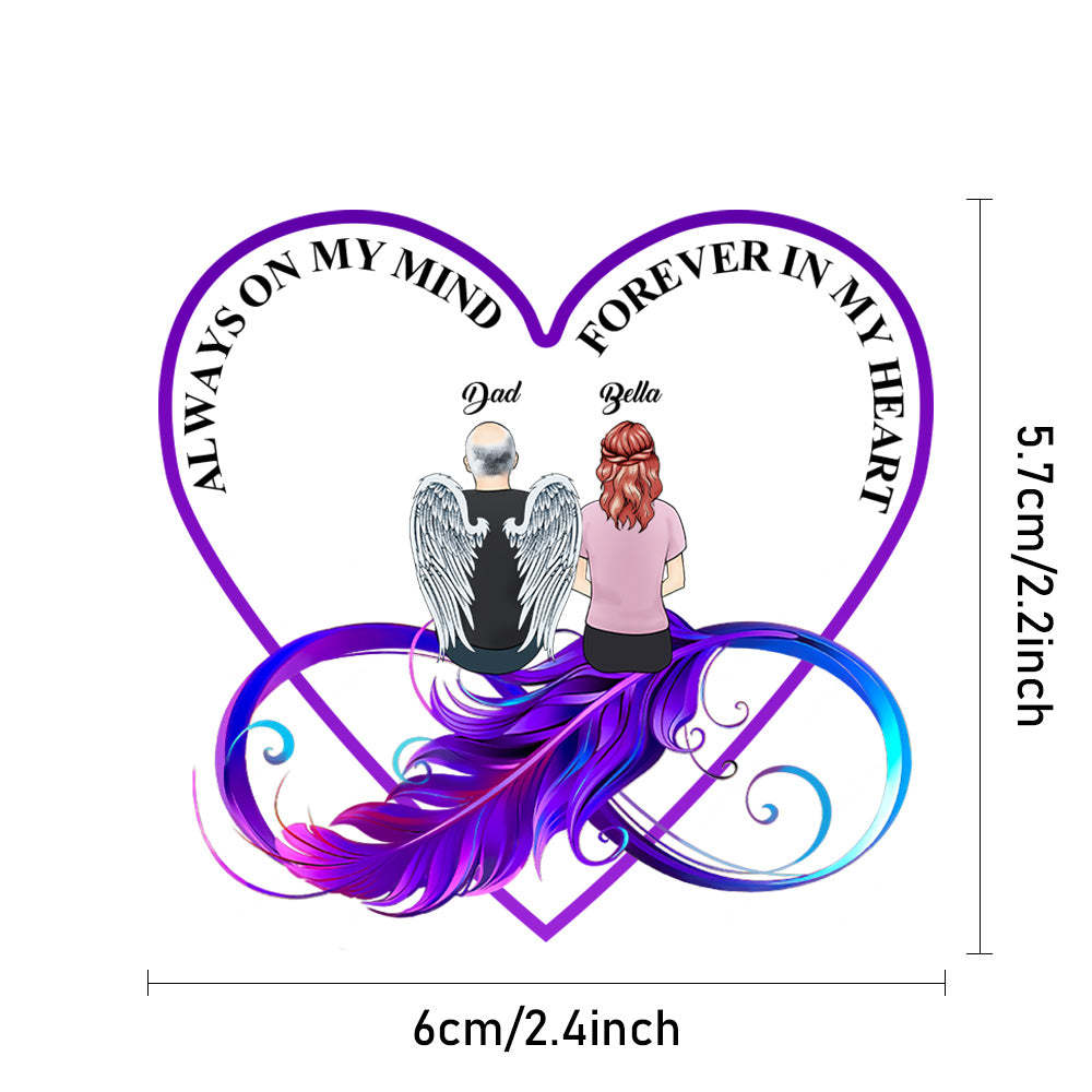 Custom Keychain Memorial Heart Keyring Personalized Cartoon Image and Name Acrylic Keychain - PhotoKeychain