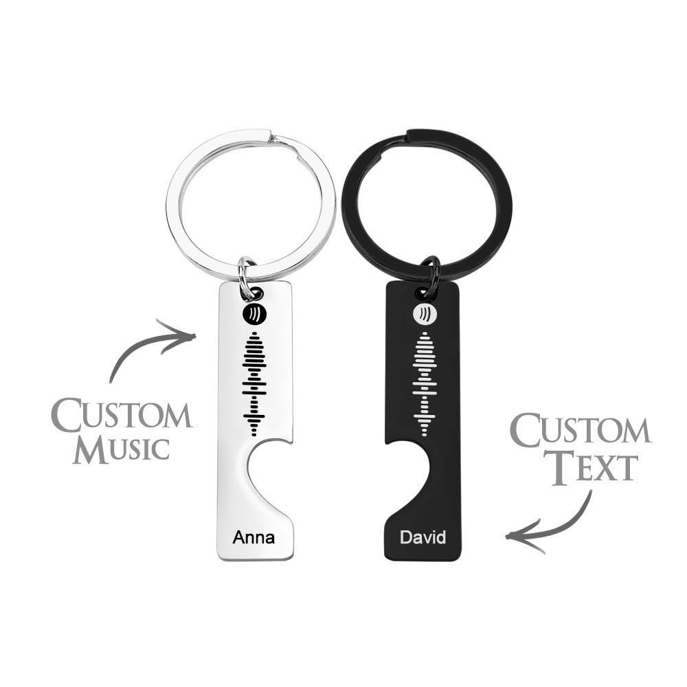 Custom Text Scannable Spotify Code Keychain 2pcs a Set - PhotoKeychain