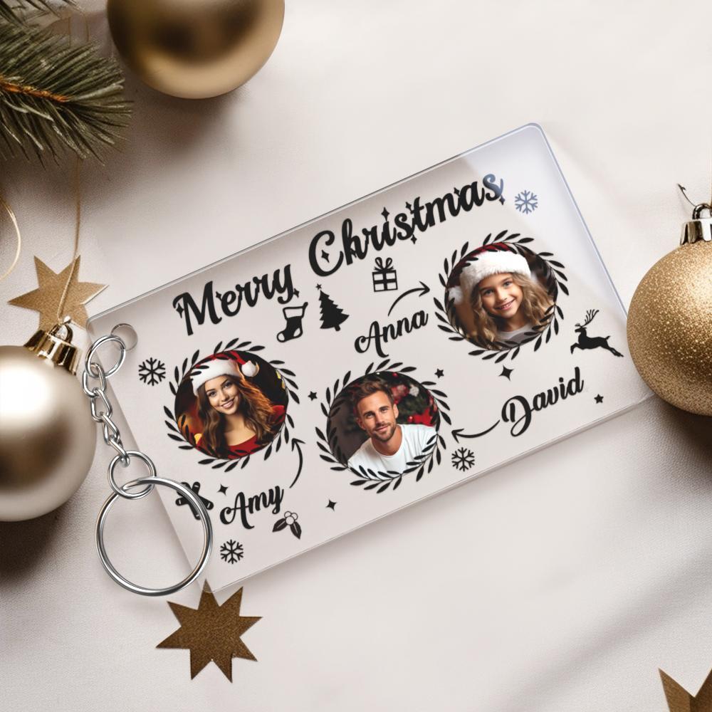 Custom Photo Keychain Personalised Christmas Keychain Custom Keychain Gifts for Family - PhotoKeychain