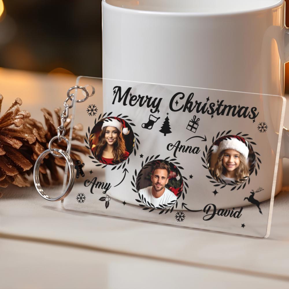 Custom Photo Keychain Personalised Christmas Keychain Custom Keychain Gifts for Family - PhotoKeychain