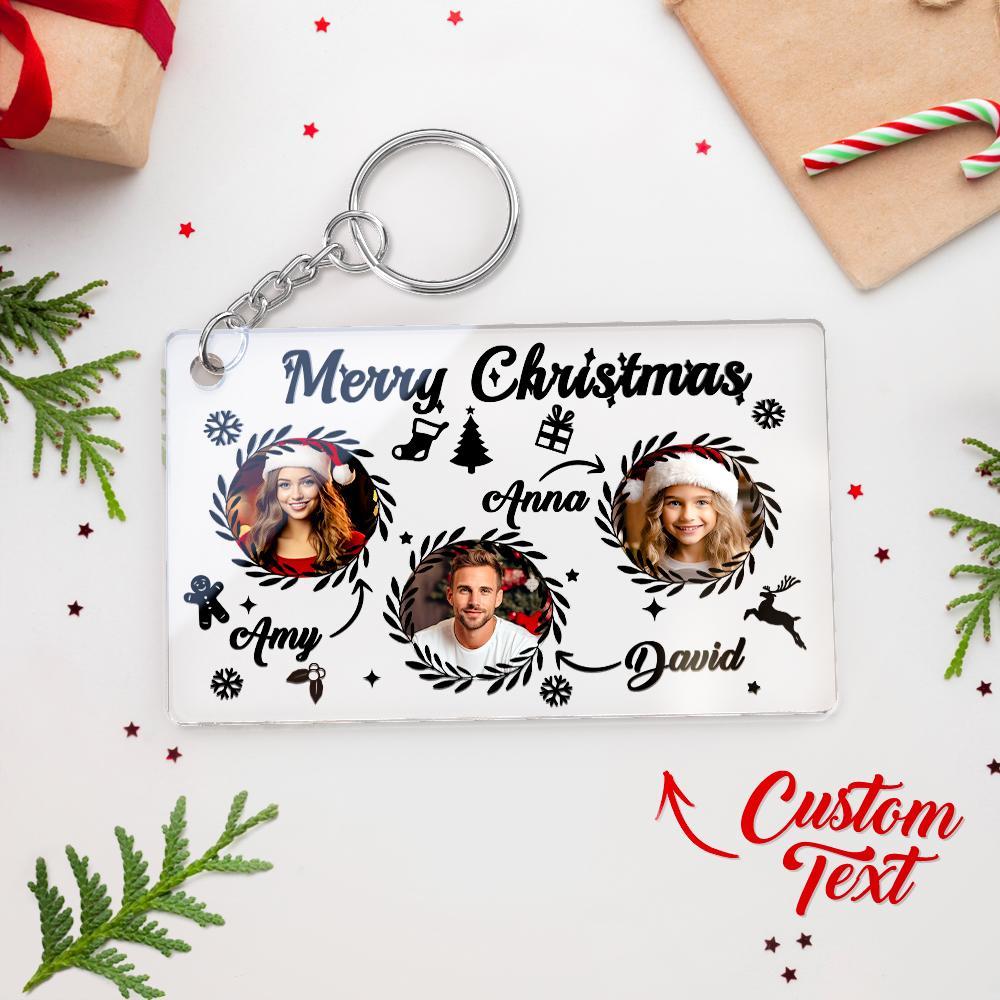 Custom Photo Keychain Personalised Christmas Keychain Custom Keychain Gifts for Family - PhotoKeychain