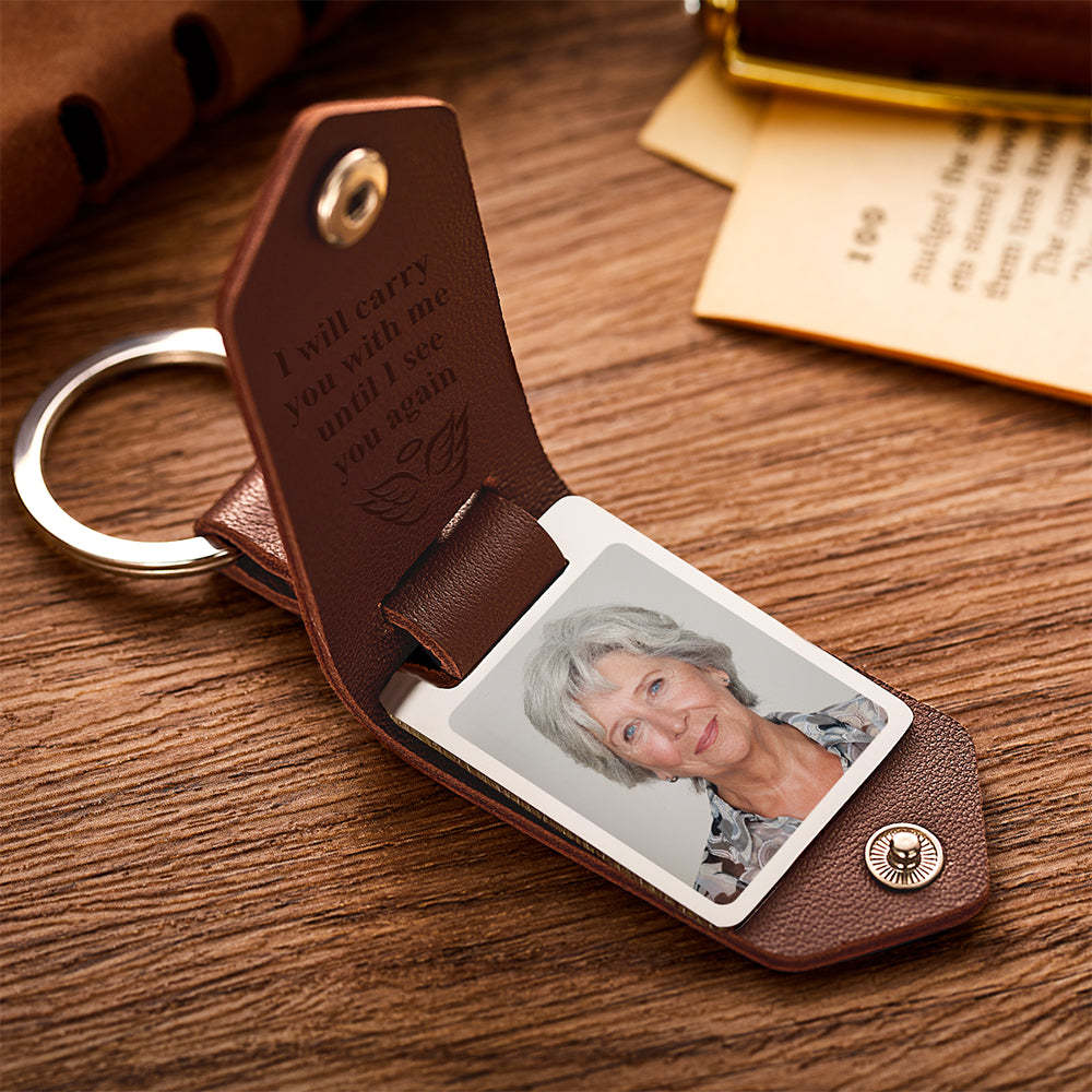 Custom Memory Keychain Leather Keychain Personalized Memory Gift - PhotoKeychain