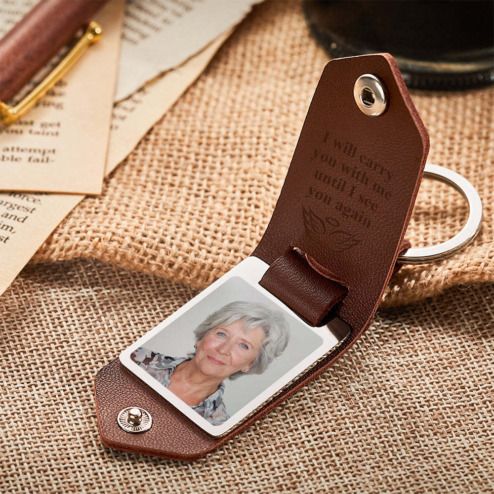 Custom Memory Keychain Leather Keychain Personalized Memory Gift - PhotoKeychain
