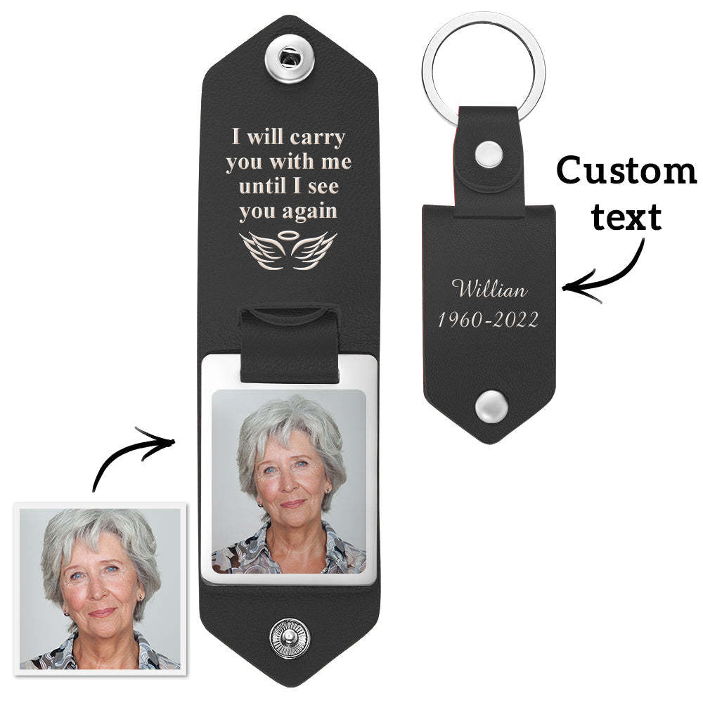 Custom Memory Keychain Leather Keychain Personalized Memory Gift - PhotoKeychain