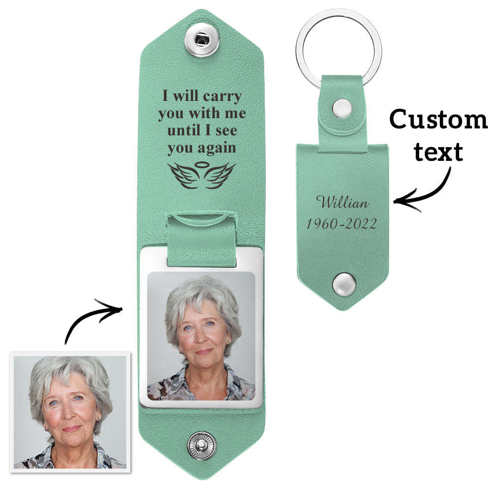 Custom Memory Keychain Leather Keychain Personalized Memory Gift - PhotoKeychain
