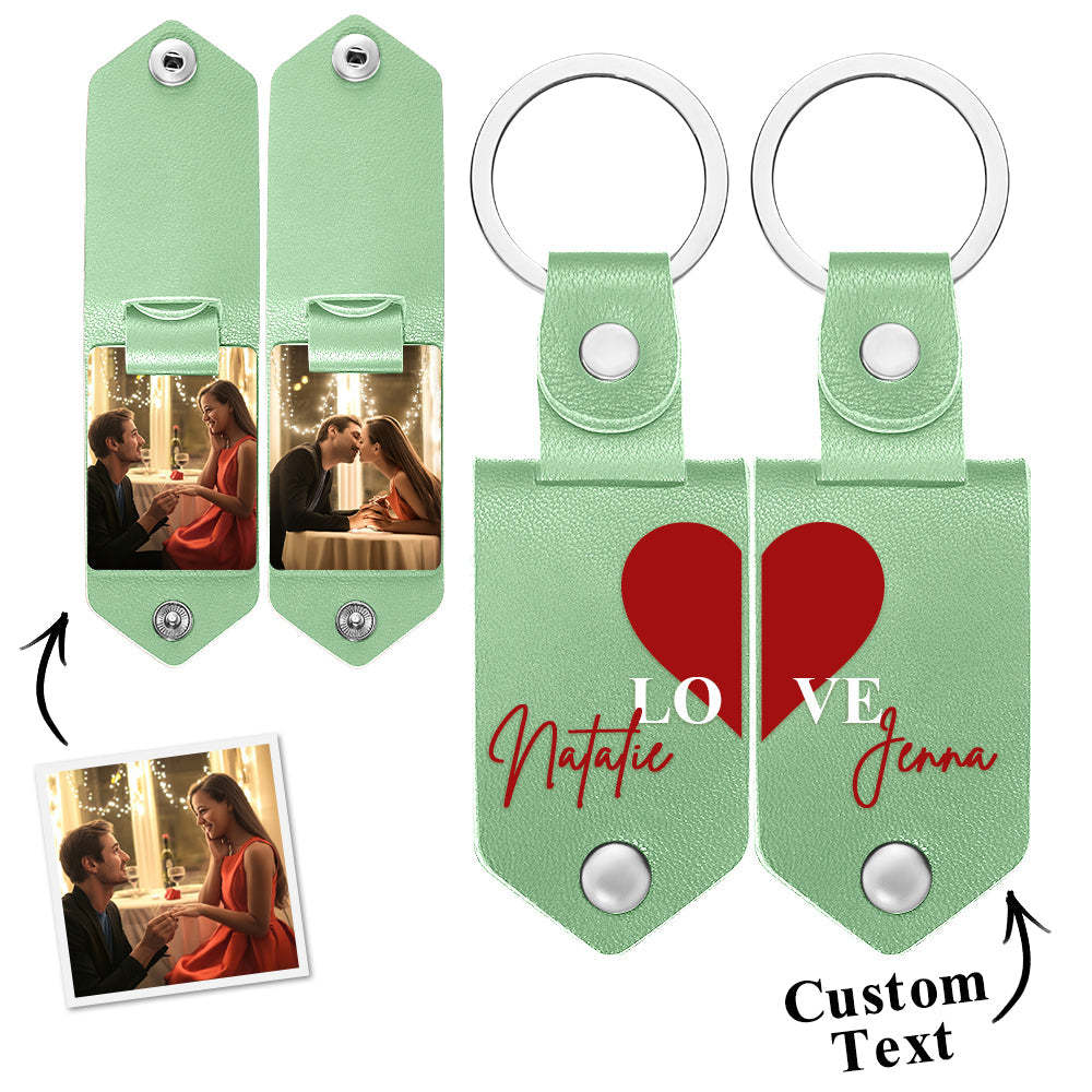 Personalized Photo Keychain Set Custom Photo Keyring 2 pcs Personalized Key Ring Gift - PhotoKeychain