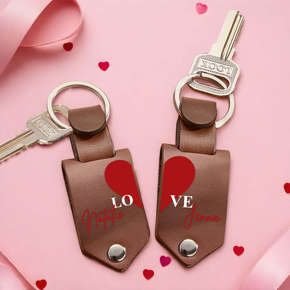 Personalized Photo Keychain Set Custom Photo Keyring 2 pcs Personalized Key Ring Gift - PhotoKeychain