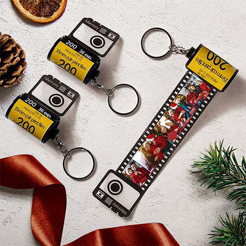 Camera Roll Key Chain Personal Film Roll Keychain Custom Photo Keyring Romantic Customized Gifts Your Vintage Love Keychain