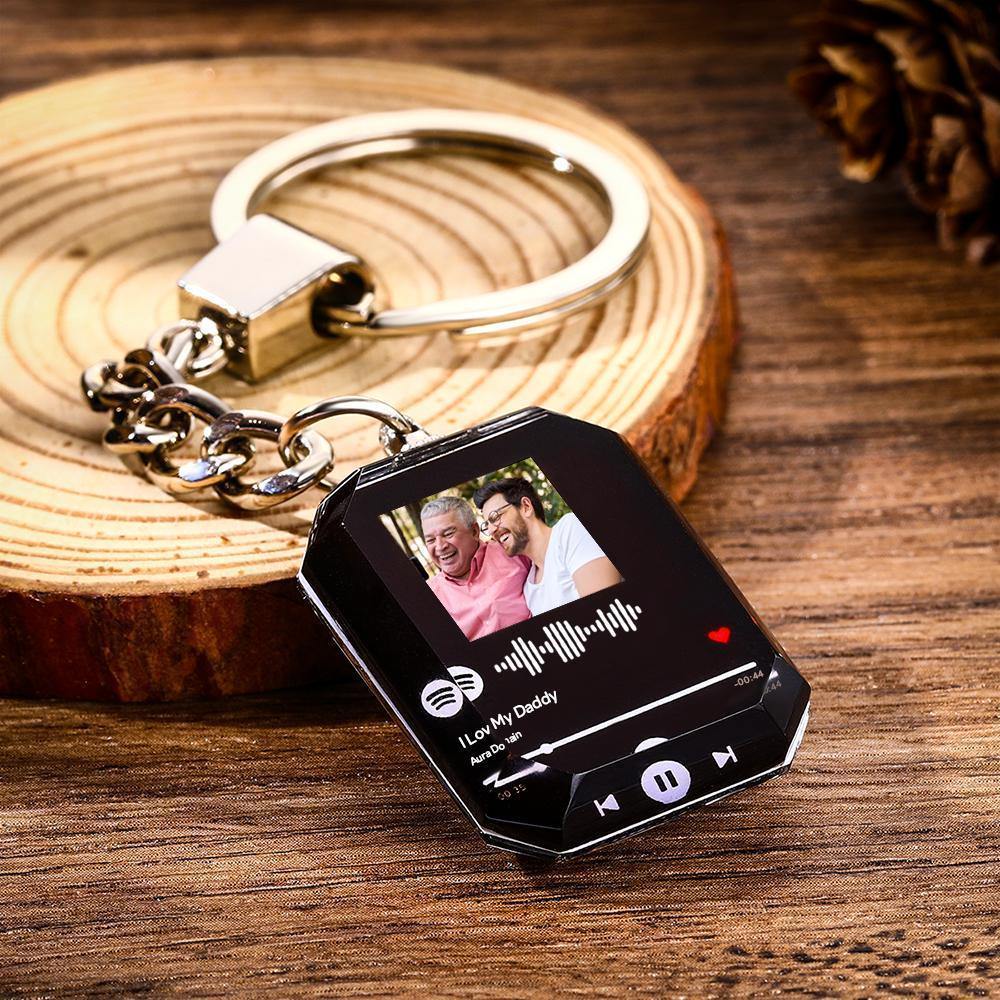 Father's Day Gift - Custom Spotify Code Crystal Keychain | Photo Keychain Personalized Gift - myspotifyplaque