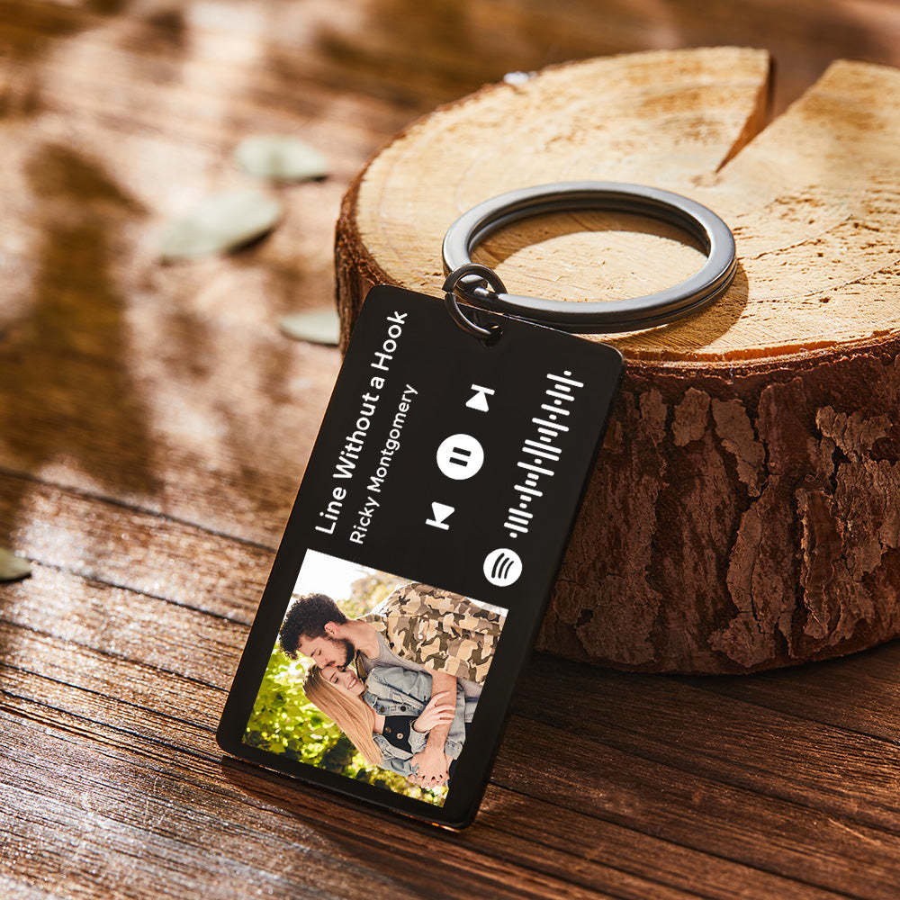 Custom Spotify Music Tag Keychain Personalised Scannable Music Song Key Chain Gifts for Him - PhotoKeychain
