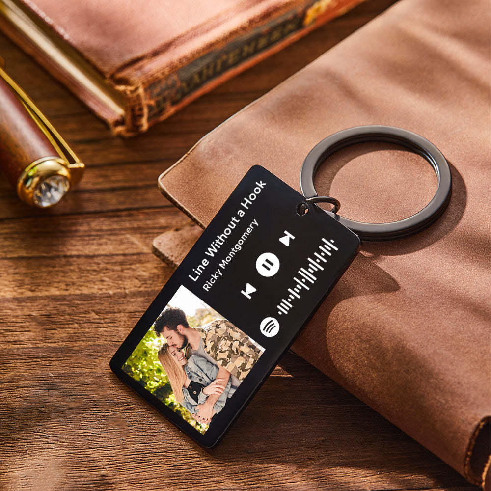 Custom Spotify Music Tag Keychain Personalised Scannable Music Song Key Chain Gifts for Him - PhotoKeychain