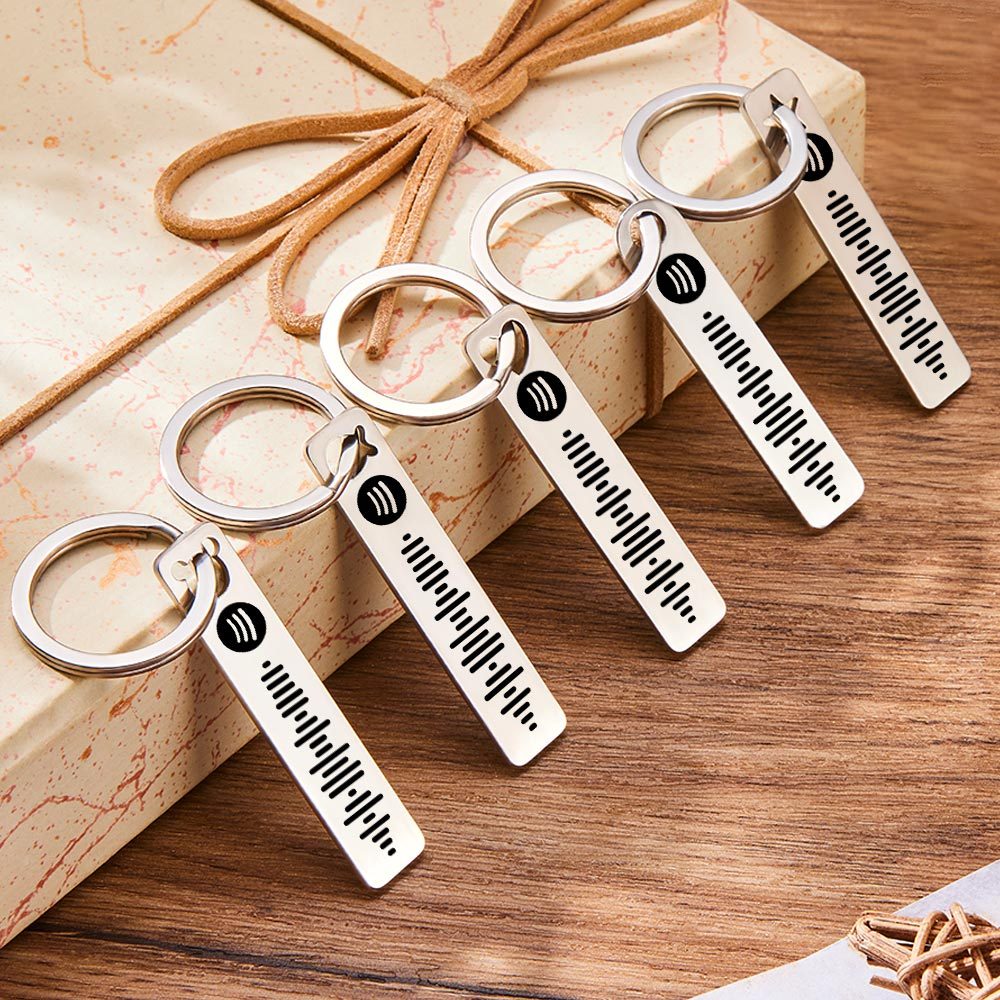 Personalised Music Scannable Code Keyring Custom Spotify Keychain - PhotoKeychain