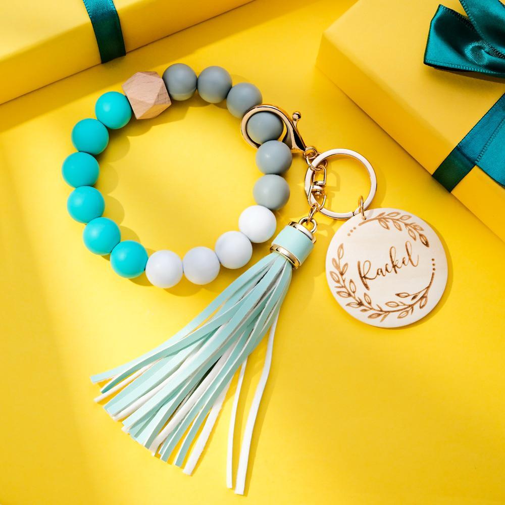 Custom Engraved Keychain Bracelet Tassel Creative Gifts - PhotoKeychain