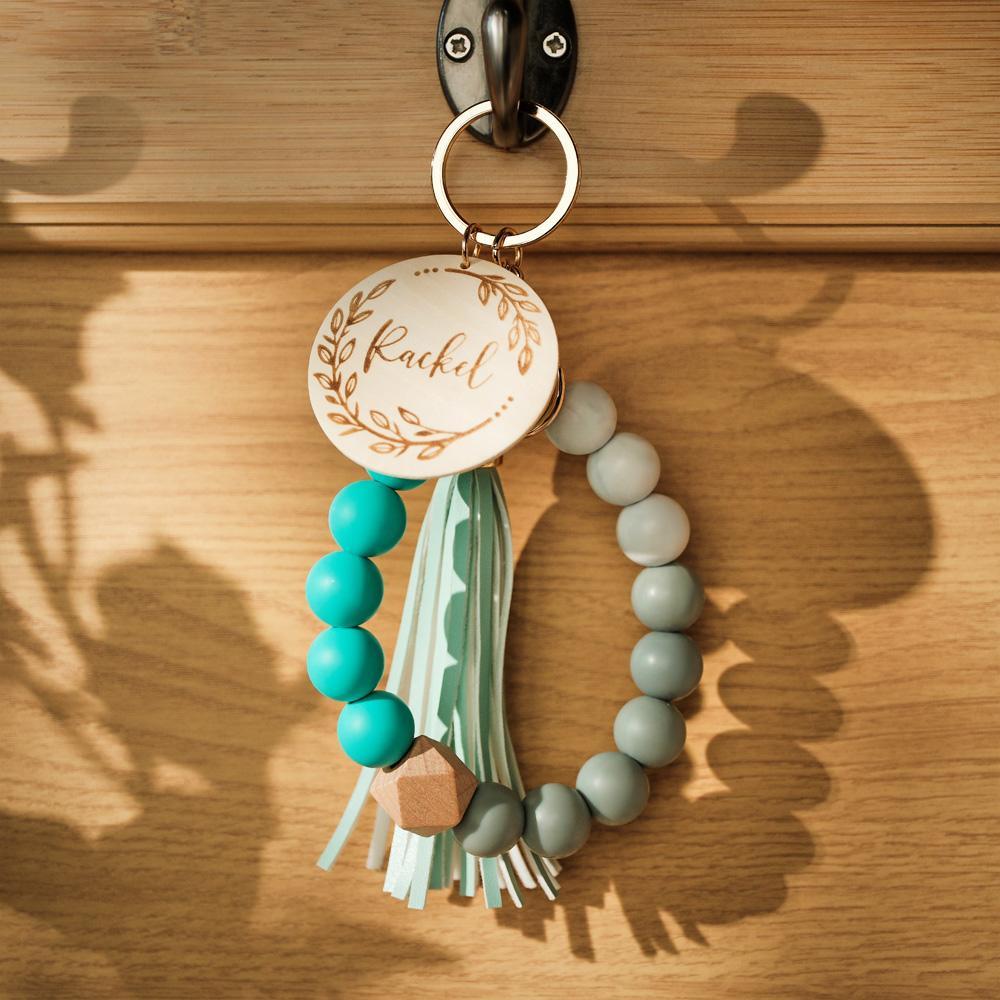 Custom Engraved Keychain Bracelet Tassel Creative Gifts - PhotoKeychain