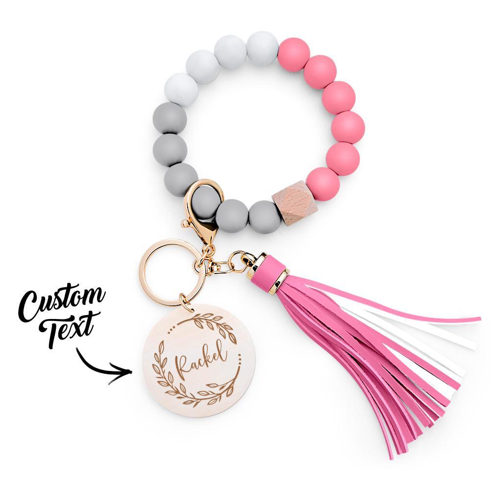 Custom Engraved Keychain Bracelet Tassel Creative Gifts - PhotoKeychain