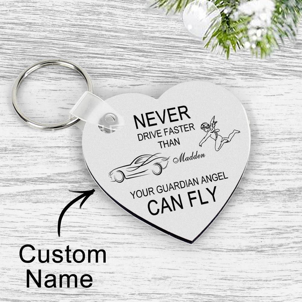Custom Engraved Keychain Drive Safe Heart-shaped Metal Gifts - customphotokeychain