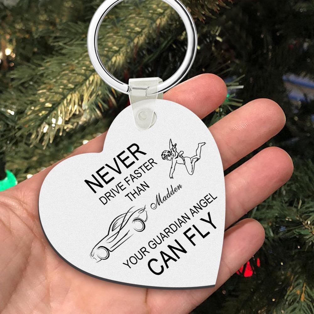 Custom Engraved Keychain Drive Safe Heart-shaped Metal Gifts - customphotokeychain