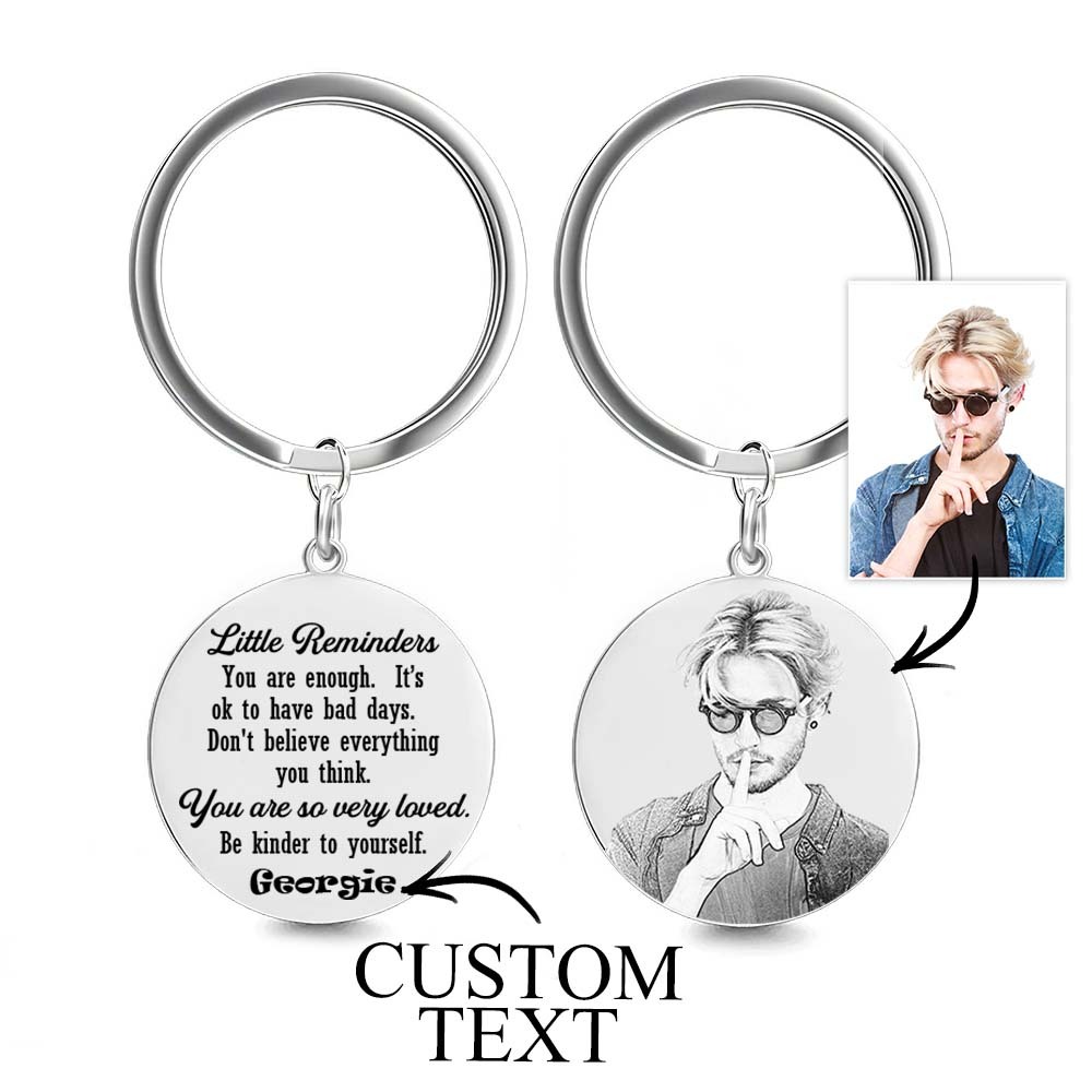 Little Reminders Keychain Custom Mental Health Gift Inspiration Keychain Gift For Friend - PhotoKeychain