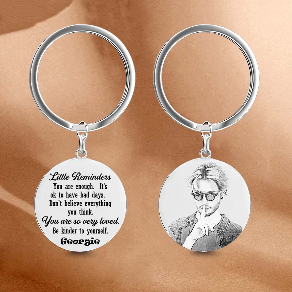 Little Reminders Keychain Custom Mental Health Gift Inspiration Keychain Gift For Friend - PhotoKeychain