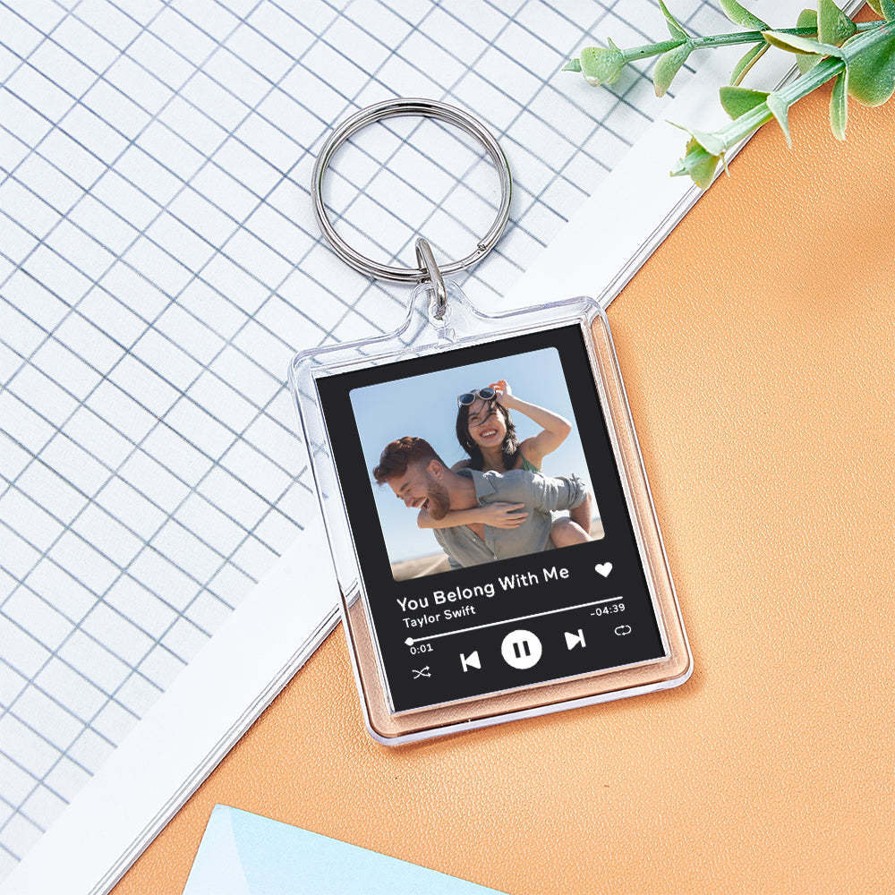 Custom Spotify Music Keychain Tap to Play NFC Tag Keychain Unique Gift for Lover - PhotoKeychain