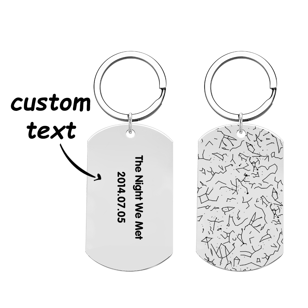 Custom Star Map Keychain Engraved Night Sky Keyring Star Map Birthday Gift For Men - PhotoKeychain