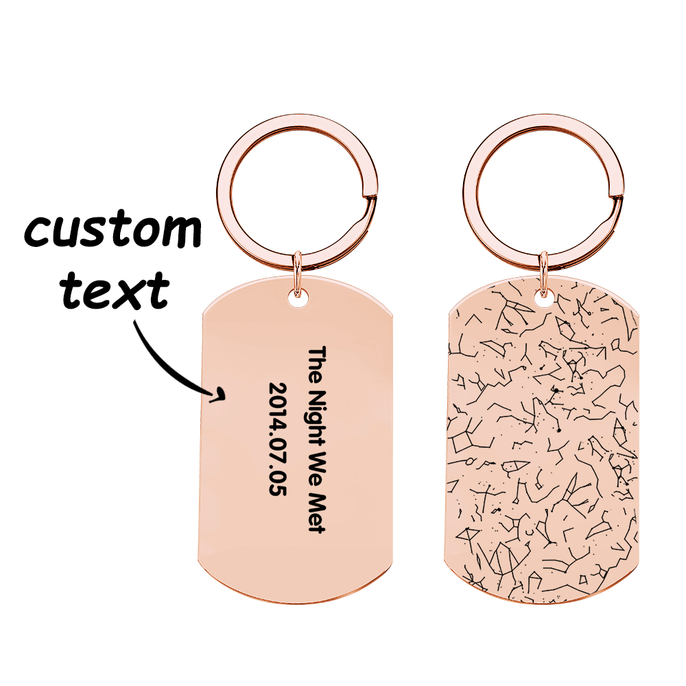 Custom Star Map Keychain Engraved Night Sky Keyring Star Map Birthday Gift For Men - PhotoKeychain