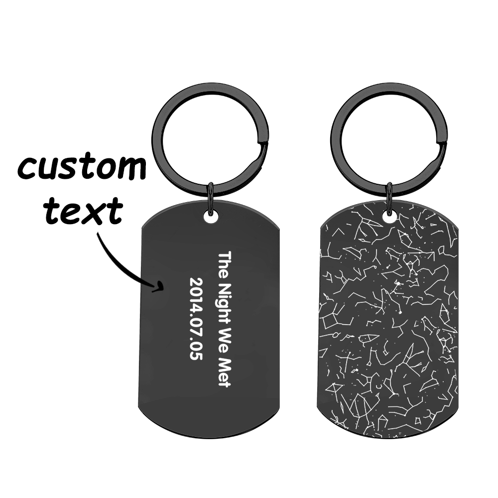 Custom Star Map Keychain Engraved Night Sky Keyring Star Map Birthday Gift For Men - PhotoKeychain