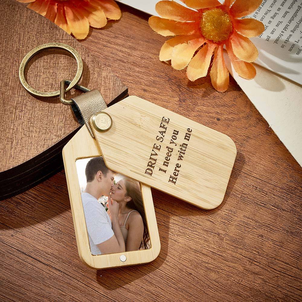Personalized Photo Keychain Magnetic Engraved Keychain Valentine's Day Gifts for Him - PhotoKeychain