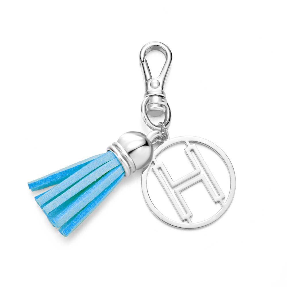 Initial Letter Tassel Keychain Personalized Monogram Keychain Gifts for Her - PhotoKeychain
