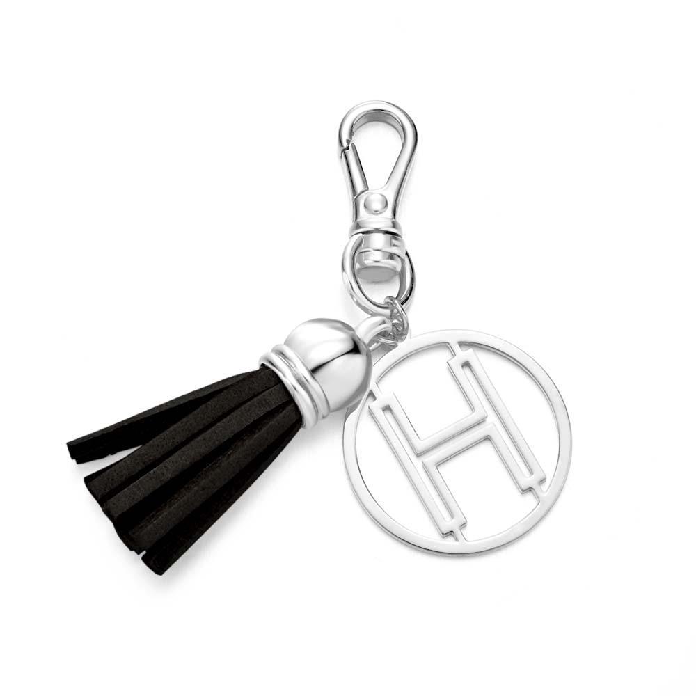 Initial Letter Tassel Keychain Personalized Monogram Keychain Gifts for Her - PhotoKeychain