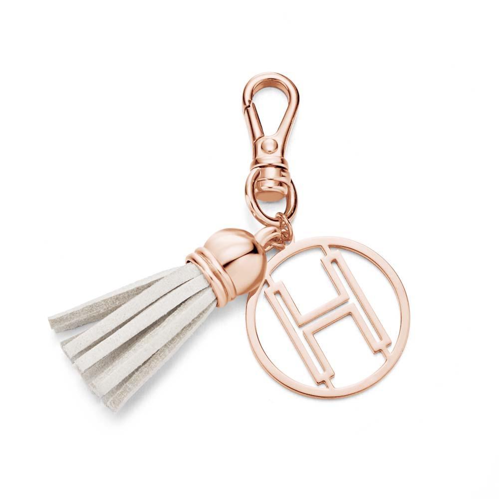 Initial Letter Tassel Keychain Personalized Monogram Keychain Gifts for Her - PhotoKeychain