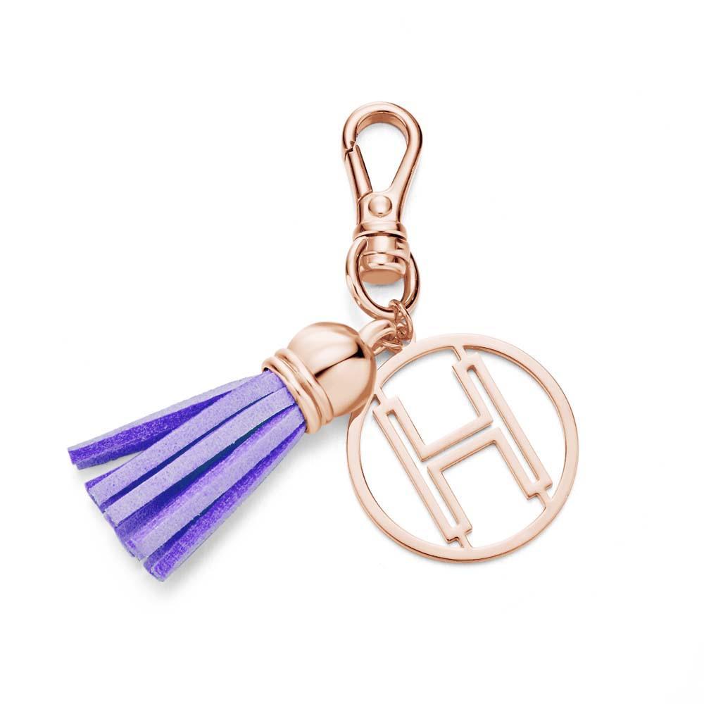 Initial Letter Tassel Keychain Personalized Monogram Keychain Gifts for Her - PhotoKeychain