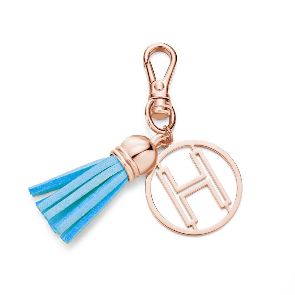 Initial Letter Tassel Keychain Personalized Monogram Keychain Gifts for Her - PhotoKeychain