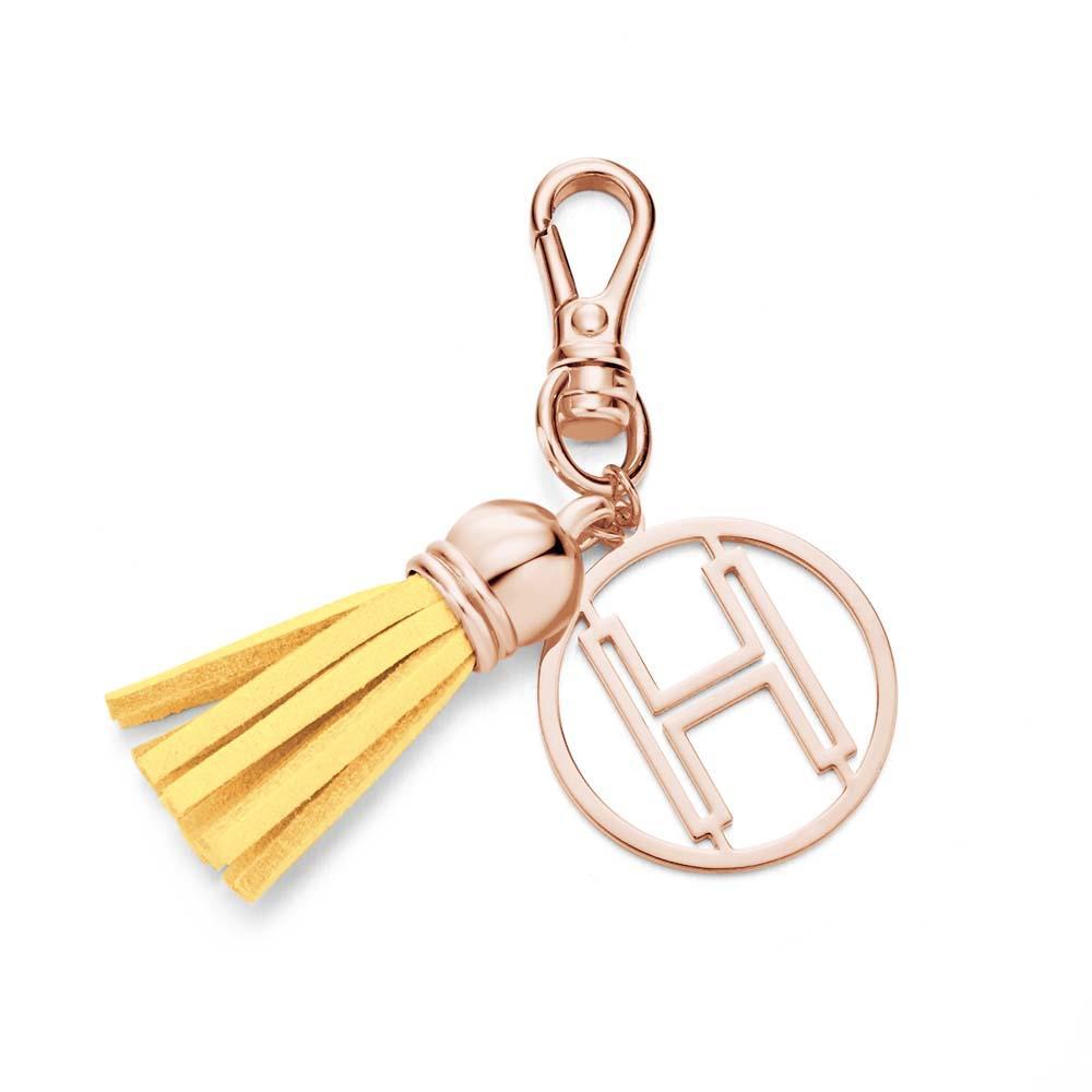 Initial Letter Tassel Keychain Personalized Monogram Keychain Gifts for Her - PhotoKeychain