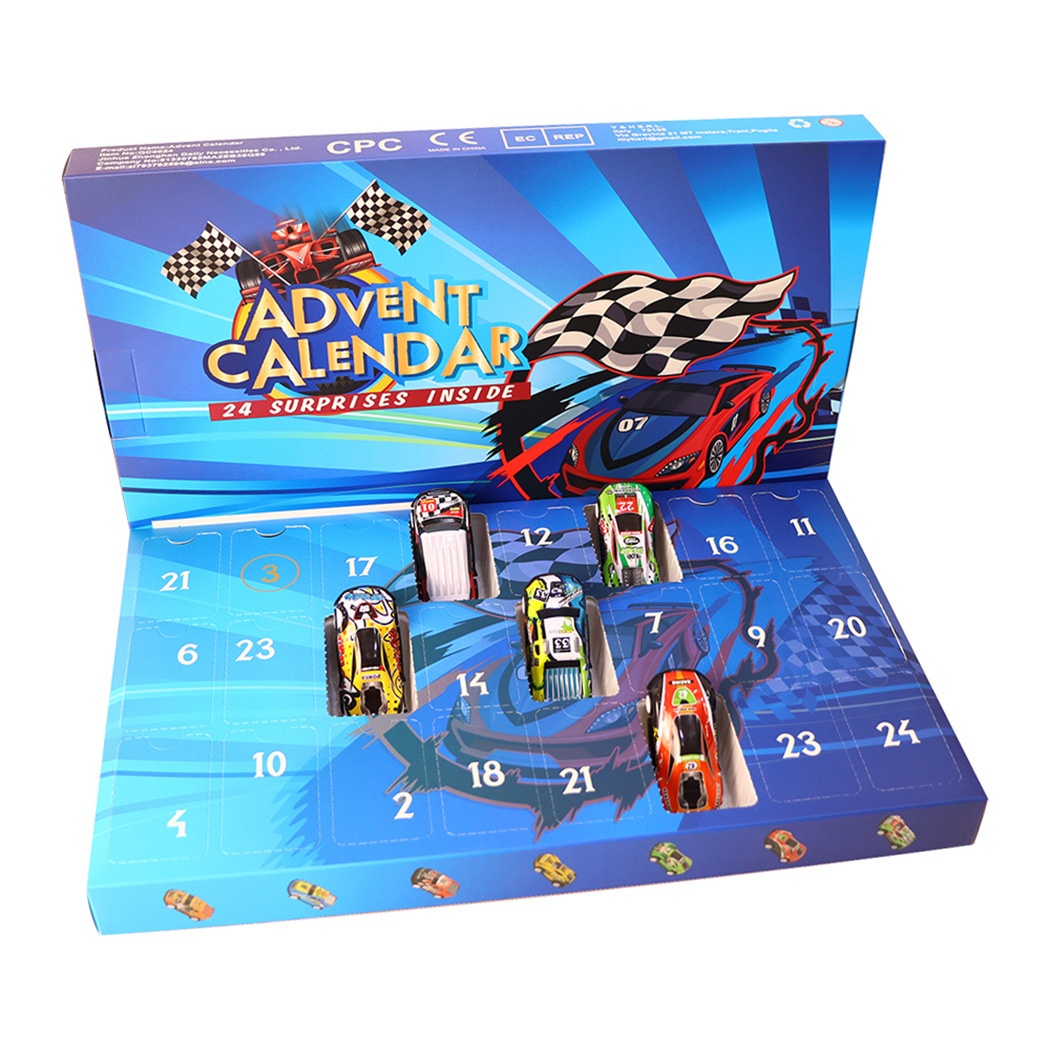 Christmas Alloy Car Advent Calendar 24 Days Countdown Alloy Car Toy Set Countdown Surprise Gift Box for Kids - MyPhotoKeychainUK