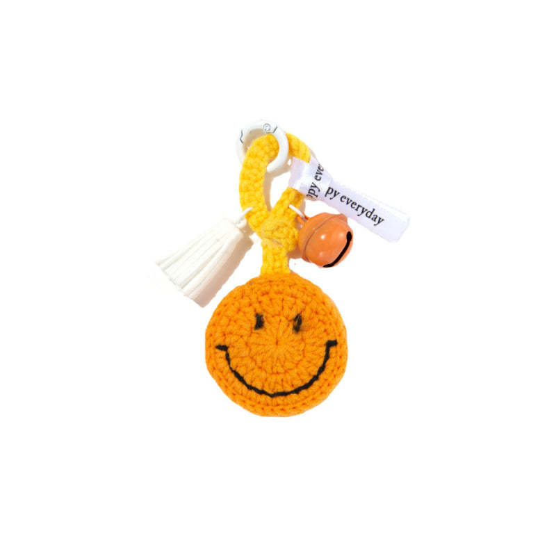 Knitted Smiley Face Keychain Creative Handmade Crochet Keychain Gift for Women - PhotoKeychain