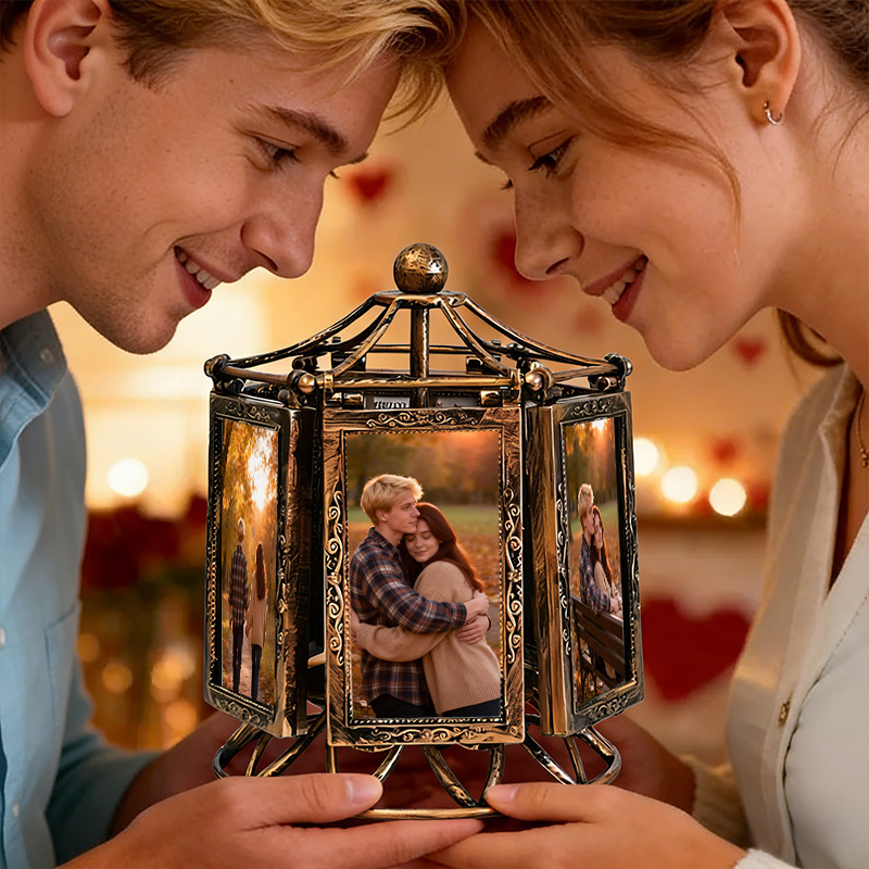 Custom Photo Vintage Carousel Relief Photo Frame Plays Soft Music Valentine's Day Gift - MyPhotoKeychainUK