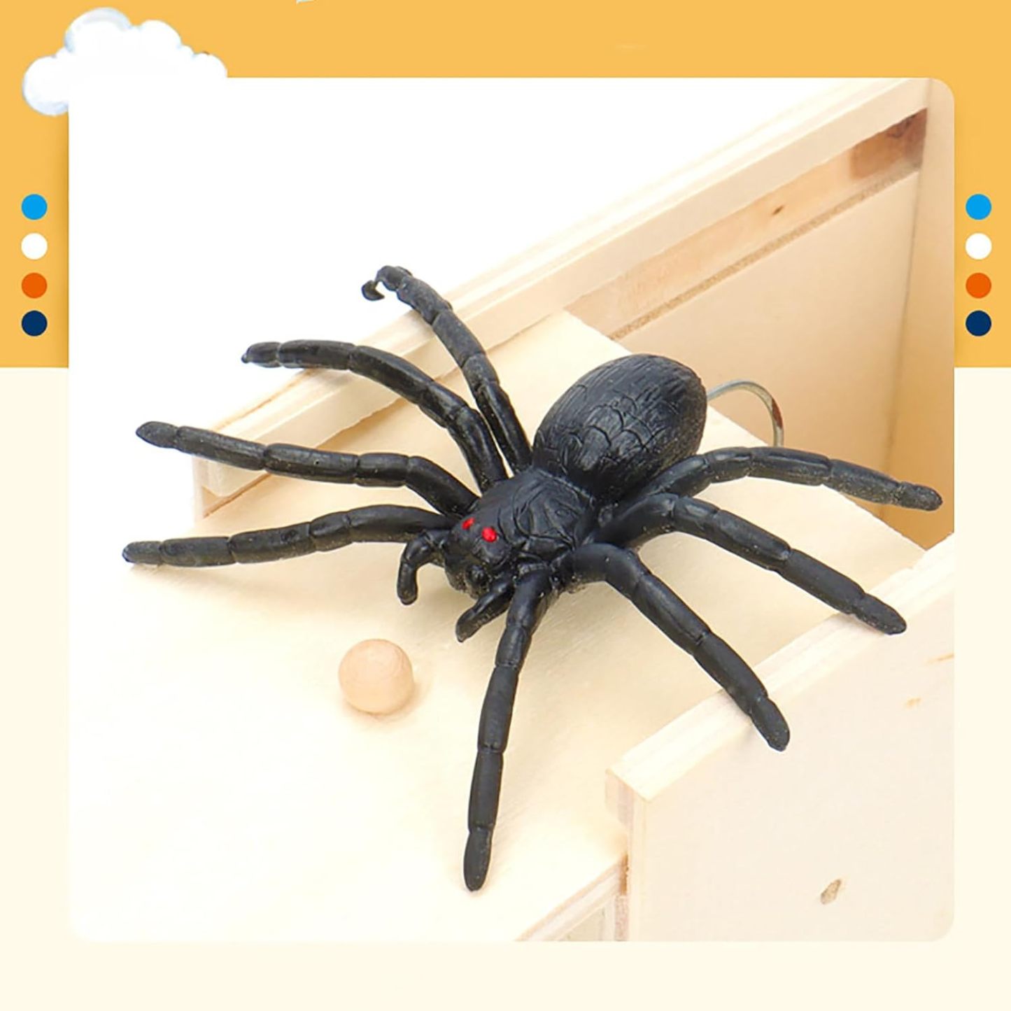 Rubber Spider Trick Box Handmade Wooden Trick Surprise Box Spider Hidden in One Box Trick Toys for Adults and Children Pranks for Adults Stuff - MyPhotoKeychainUK