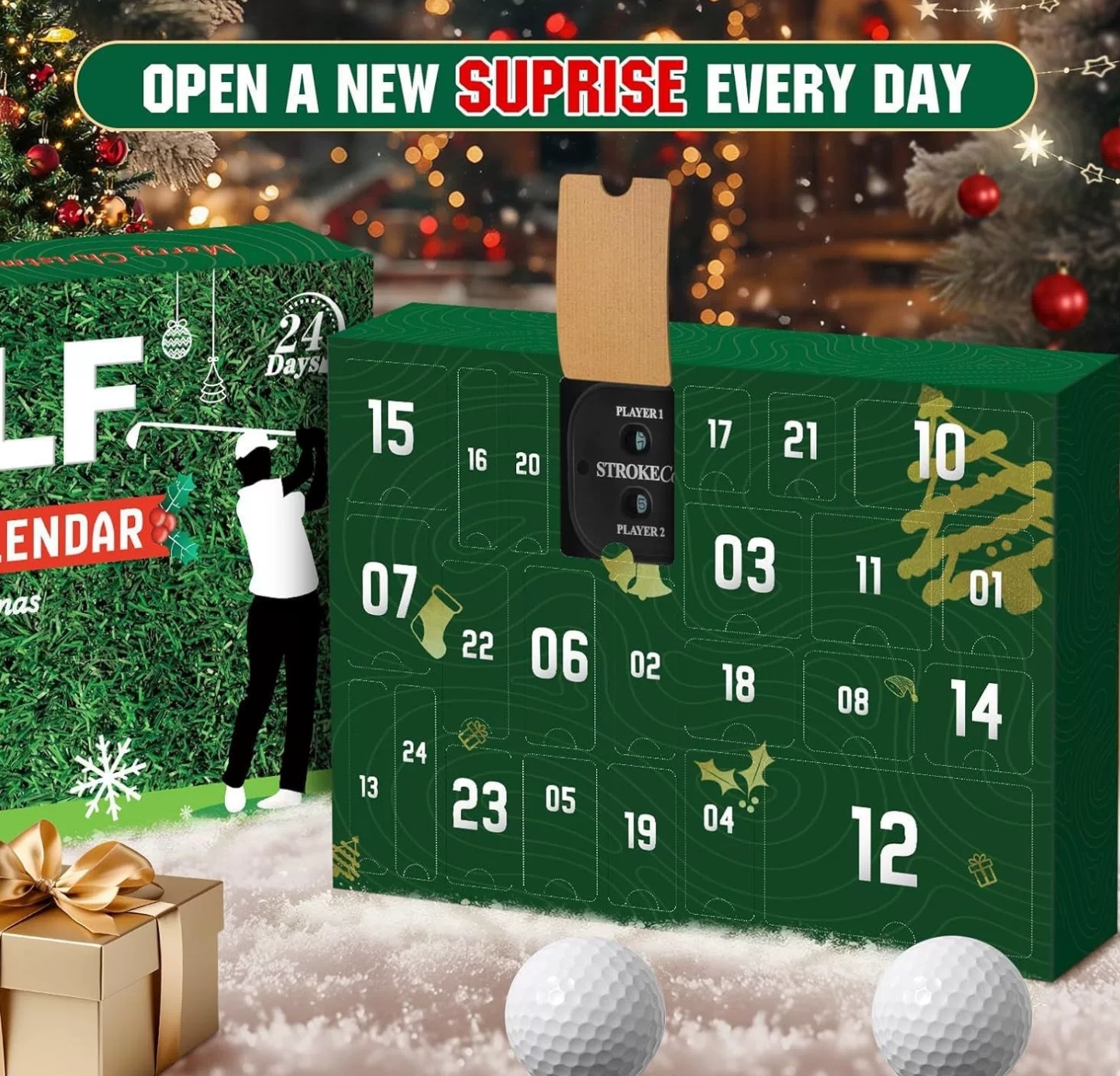 Golf Advent Calendar Christmas Gift 2025 For Golf Fans Christmas Countdown Calendar Golf Tool for Men Adults - MyPhotoKeychainUK