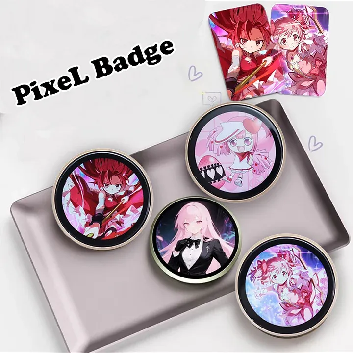 Smart Digital Display Badge with GIF/Photo Sync | Interactive Customizable Pin for Fans & Creators - MyPhotoKeychainUK