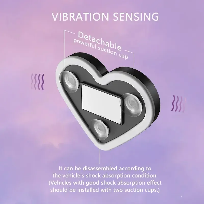 Solar Powered Wireless LED Heart Shape Neon Light for Car Interior Decor Eco-Friendly Modern Stylish Look - MyPhotoKeychainUK