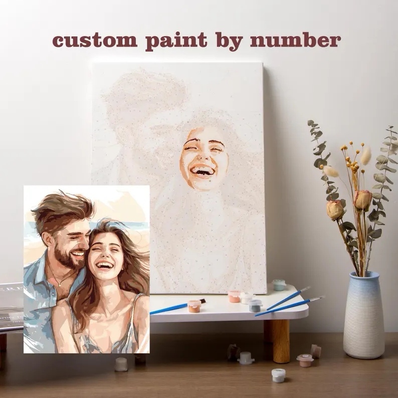 Christmas Gift Custom Paint by Numbers Kit Personalized DIY Painting Set Turn Your Photo into Personalized Artwork - MyPhotoKeychainUK