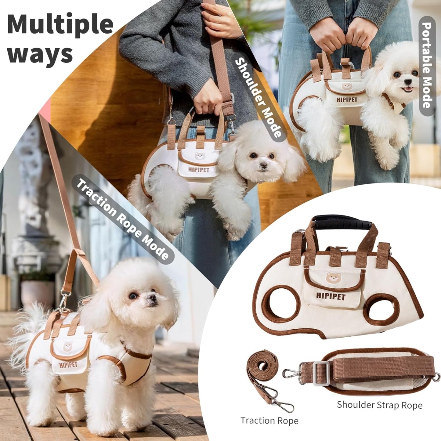 Pet Carrier for Small Dogs Adjustable Shoulder Handbag Pet Traction Pack Portable Breathable Crossbody Backpack - MyPhotoKeychainUK