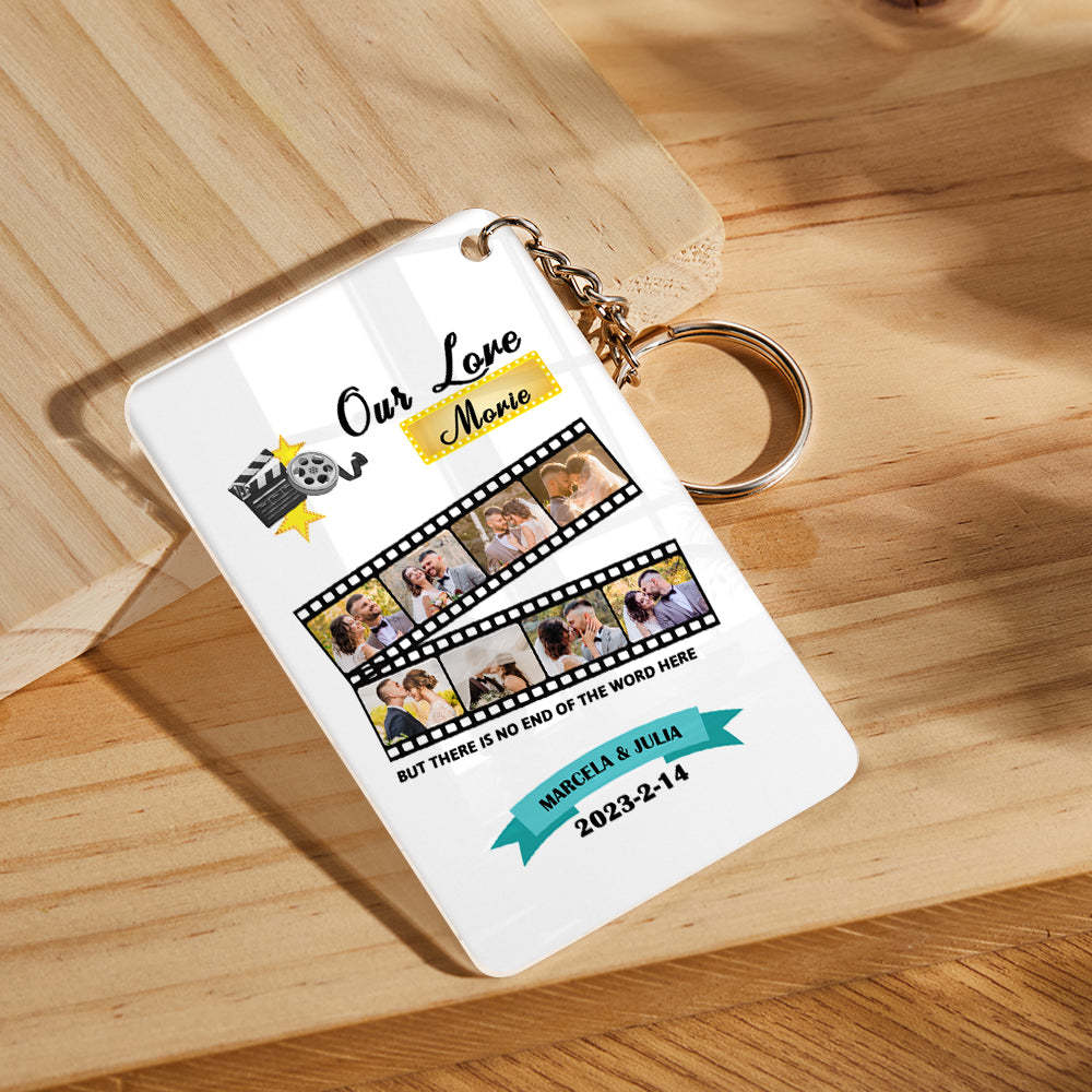 Custom Roll Photo Keychain Personalized Plaque Gift For Her - customphotokeychain