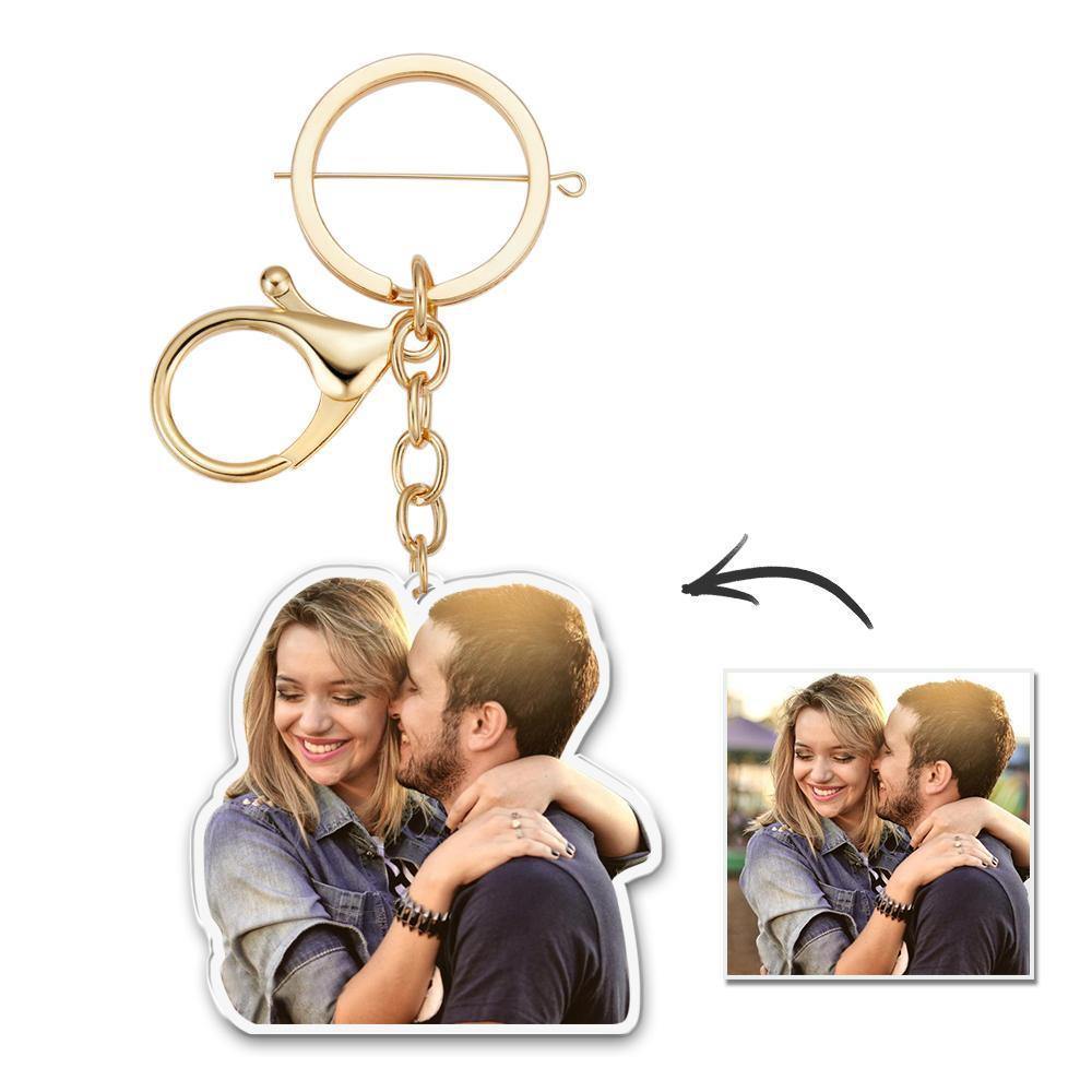 Custom Photo Keychain Acrylic Personalized Picture keyring A souvenir Gift For Couples - myphotokeyringau