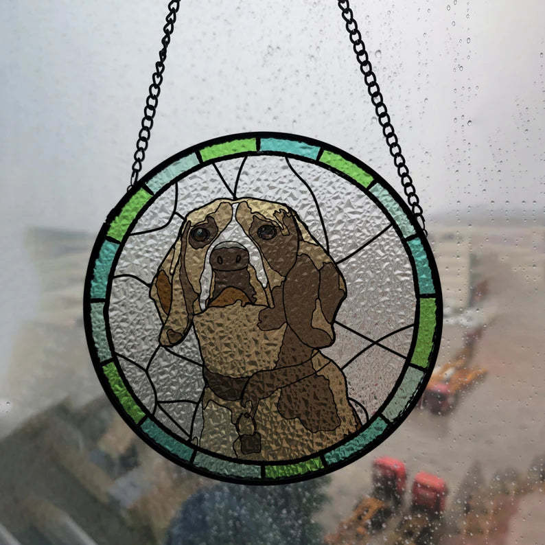 Custom Dog Portrait Art Light Catcher Custom Pet Portrait Colored Acrylic Dog Monument Custom Dog Portrait From Photo Interior Decoration Light Catcher - customphotokeychain